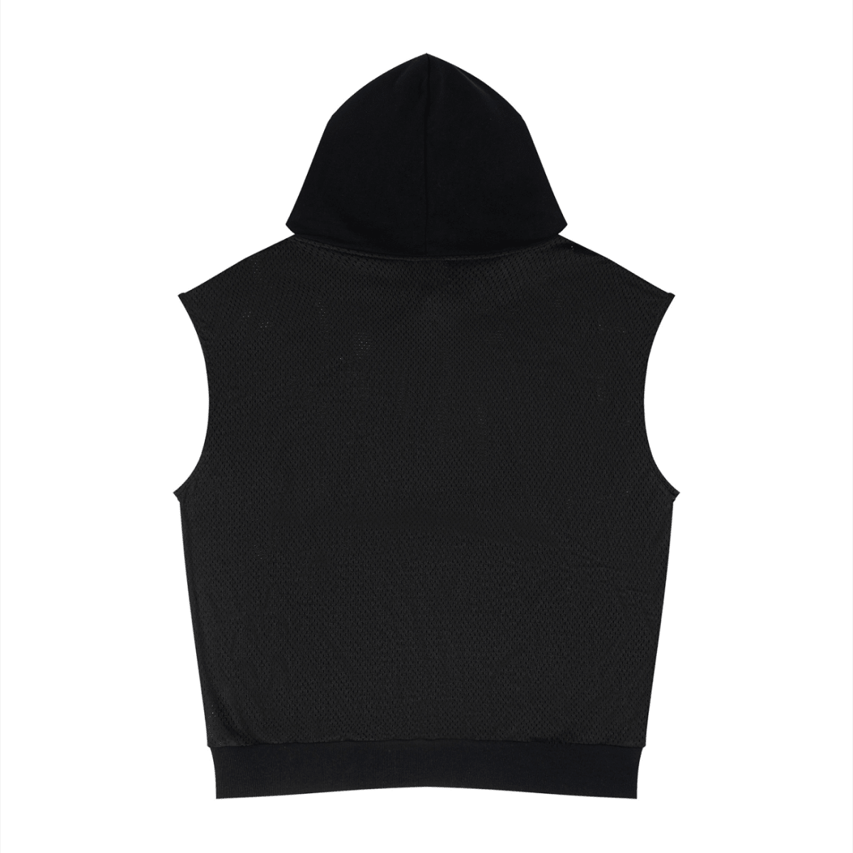 Unisex Panel Mesh Sleeveless Hoodie