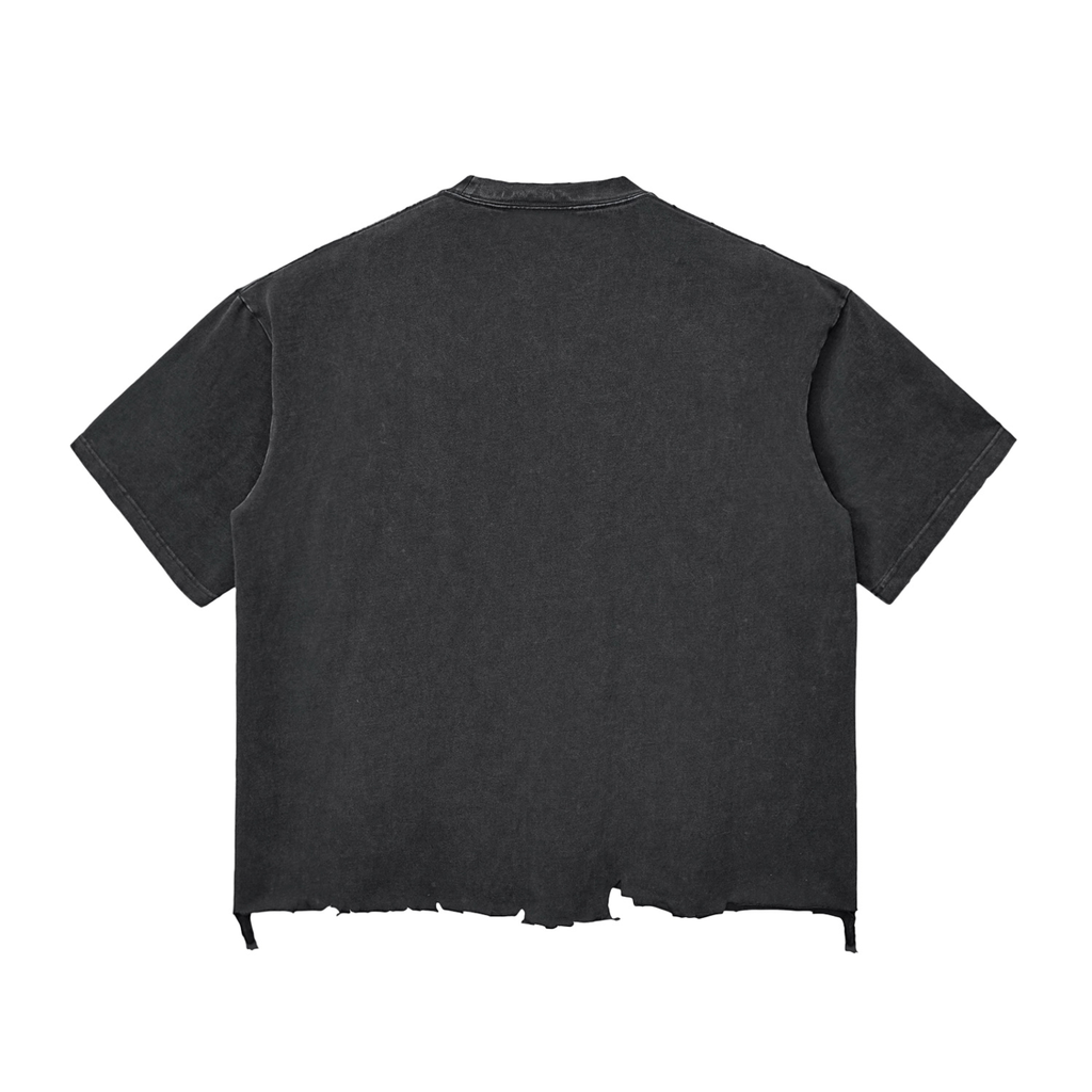 Snow Wash Raw-Hem Boxy T-shirt
