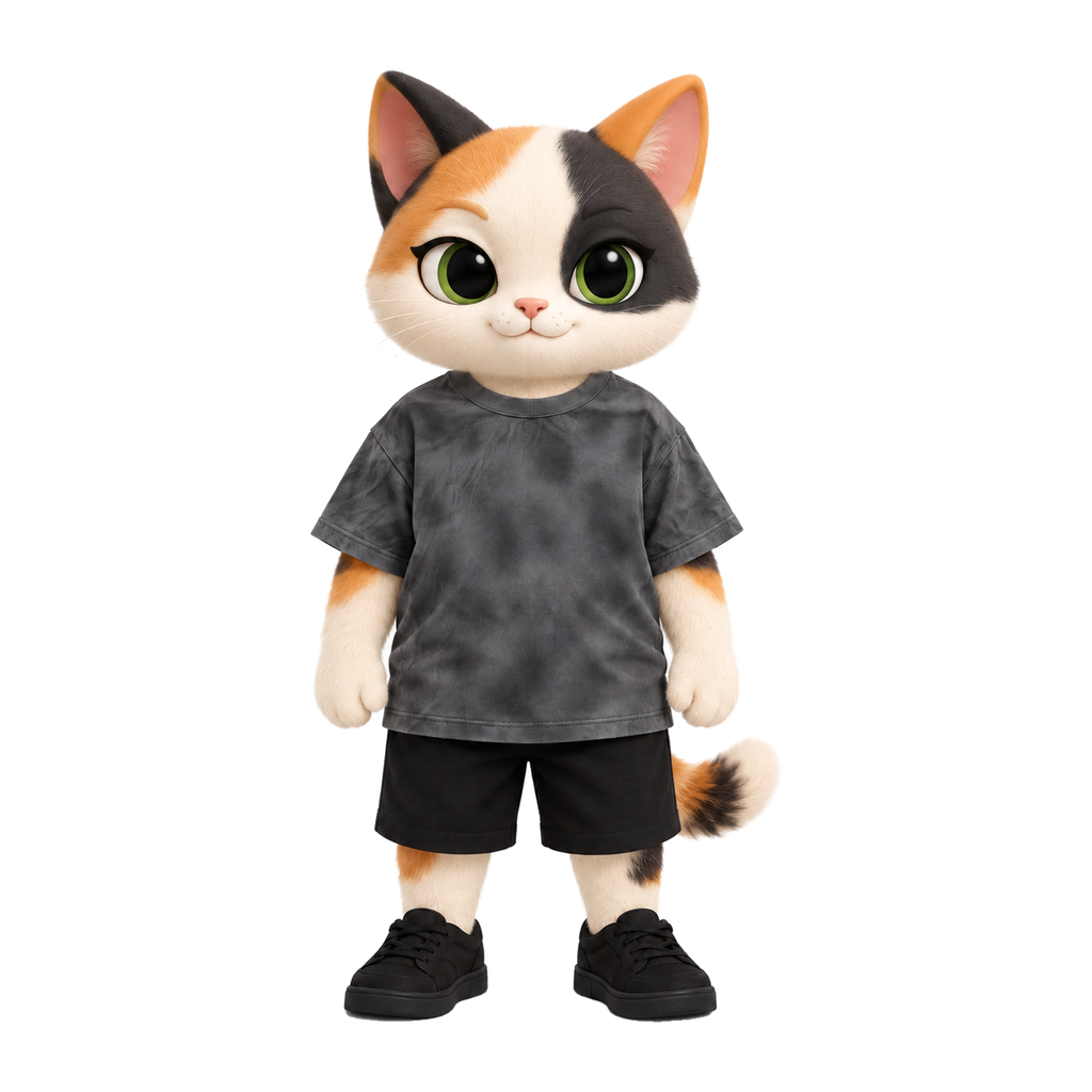 NAVA Dirty Wash Tee — stylized cat model; original garment photo also provided