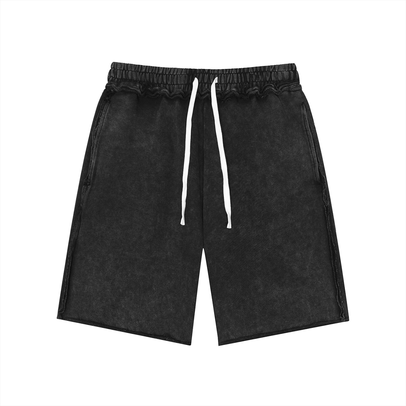 NAVA Mineral Wash Shorts in Black — original Tapstitch garment front view
