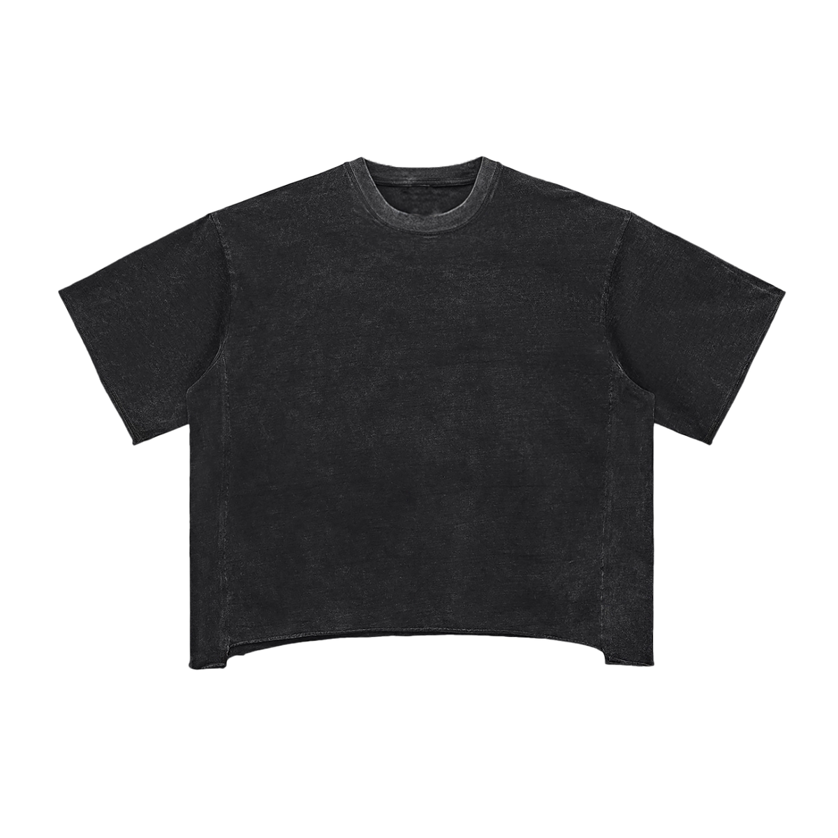 NAVA Raw Edge Box Tee in Black — original Tapstitch garment front view