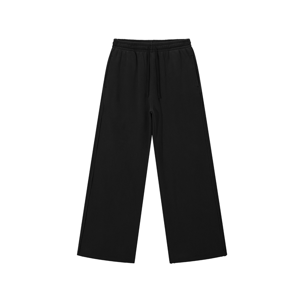 NAVA Raw Edge Sweatpants in Black — original Tapstitch garment front view