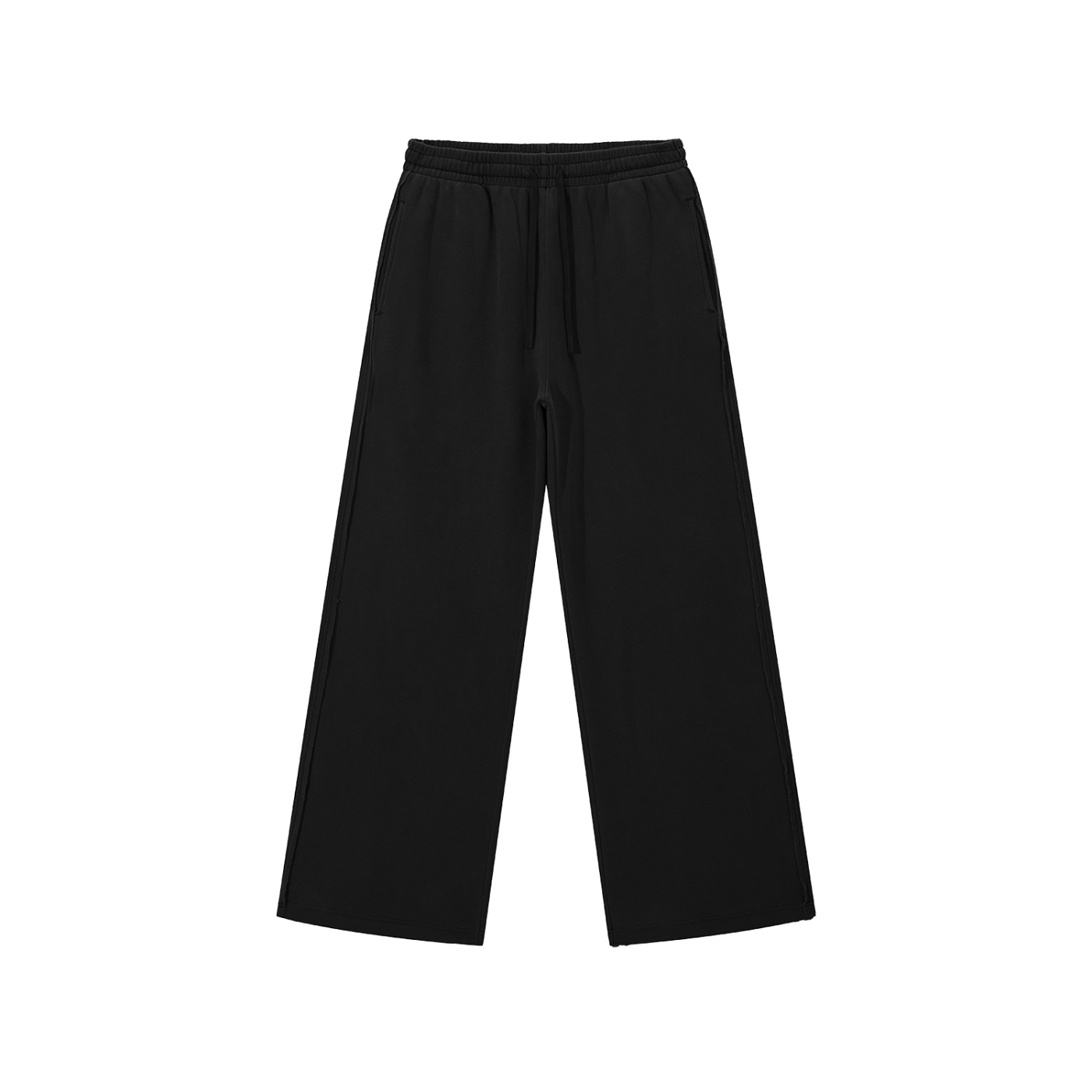 NAVA Raw Edge Sweatpants in Black — original Tapstitch garment front view