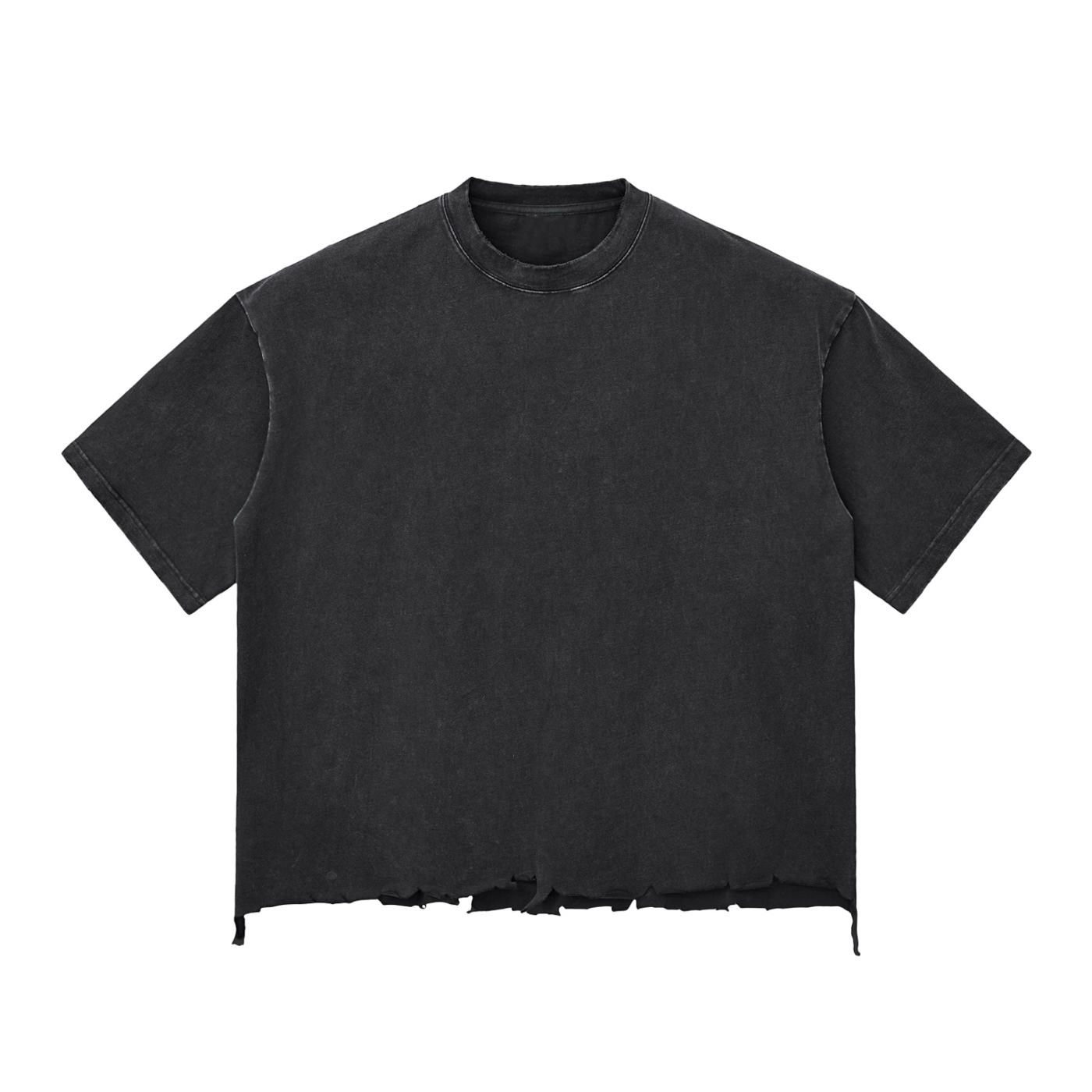 NAVA Snow Wash Box Tee in Washed Black — original Tapstitch garment front view