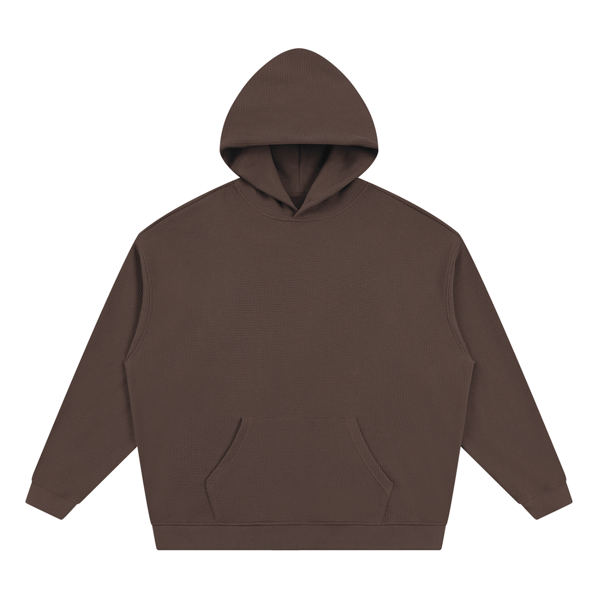 NAVA Waffle Hoodie in Coffee — original Tapstitch garment front view