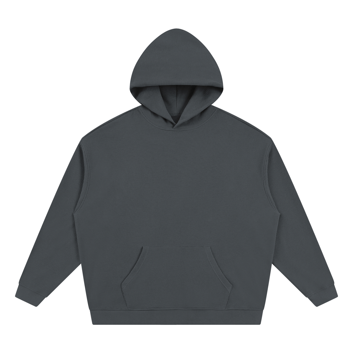 NAVA Waffle Hoodie in Dark Gray — original Tapstitch garment front view